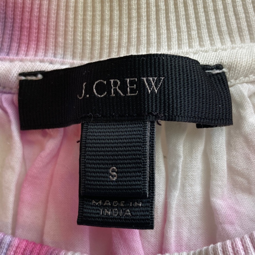 J. Crew Pink & White Tie Dye Crewneck: Lace Back - Picture 2 of 6